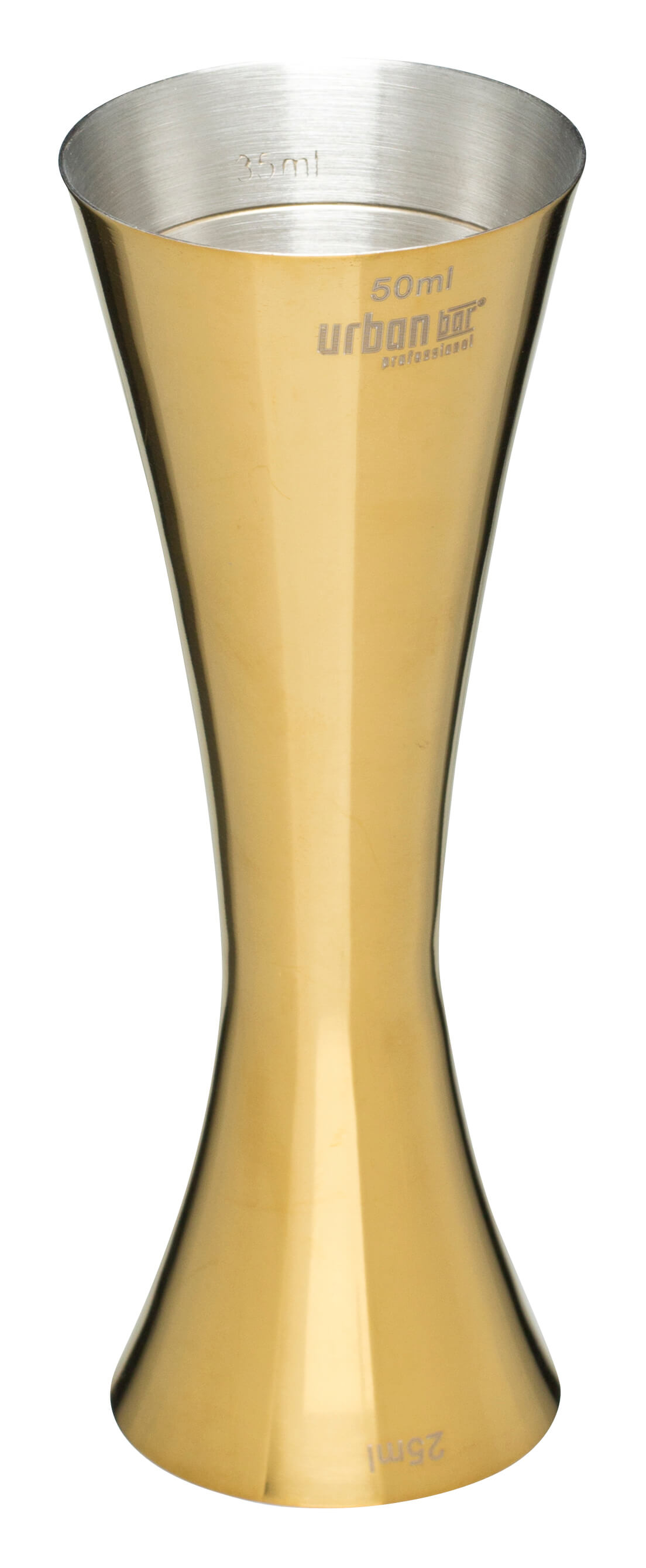 Doppelmessbecher Aero, poliert, Urban Bar - goldfarben (25/50ml)