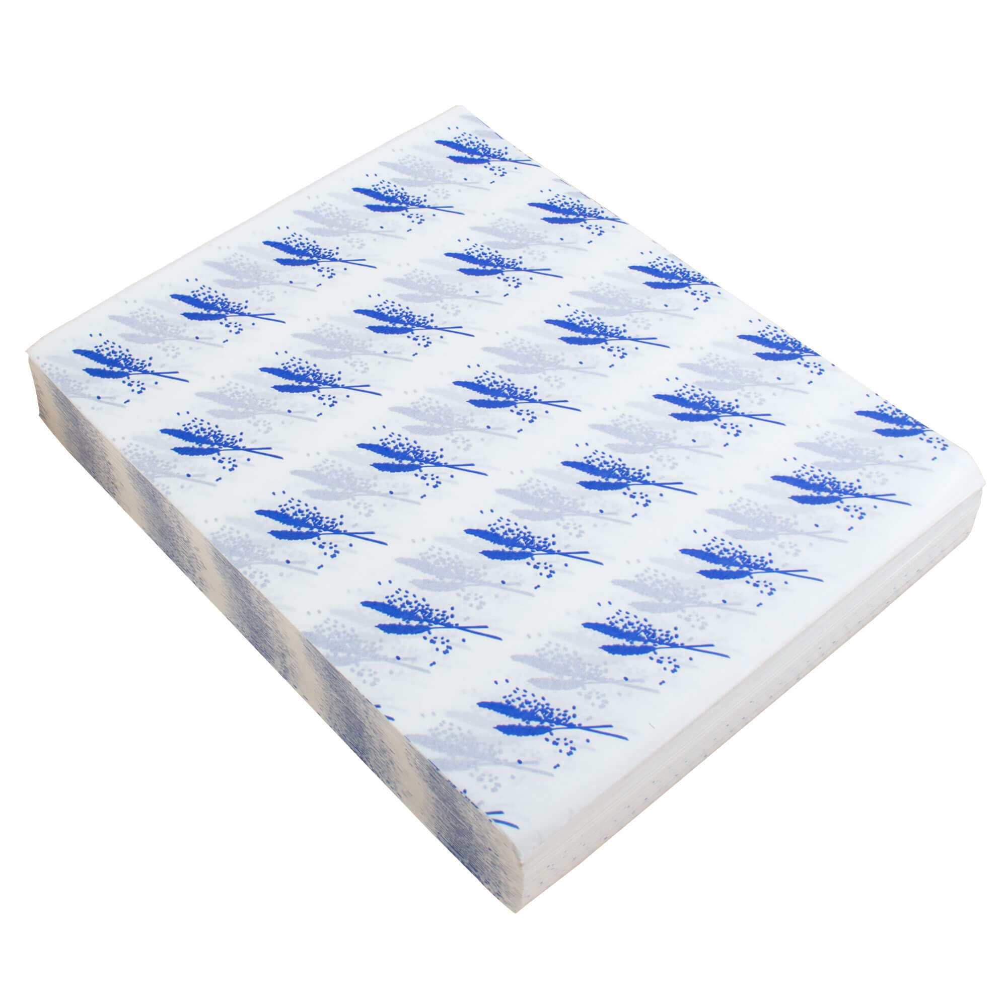 Einschlagpapier fettdicht, blaues Muster - 25x32cm (1000 Stk.)
