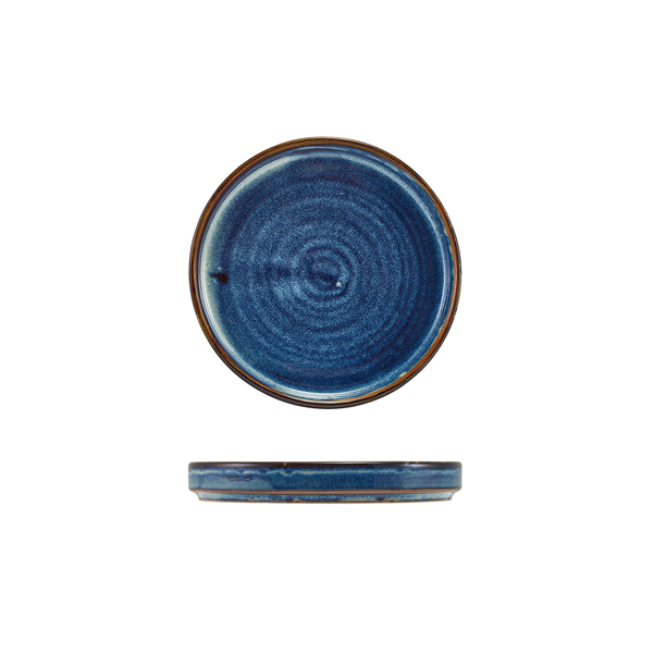 Niedriger Präsentationsteller Terra Aqua Blue – 14 cm (12 Stk.)