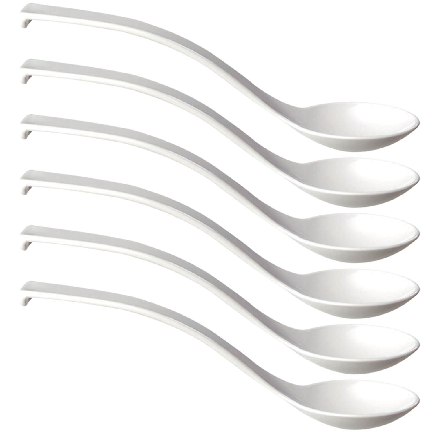 Feinkostlöffel, Kunststoff weiß - 23 x 6 cm (6 Stk.)