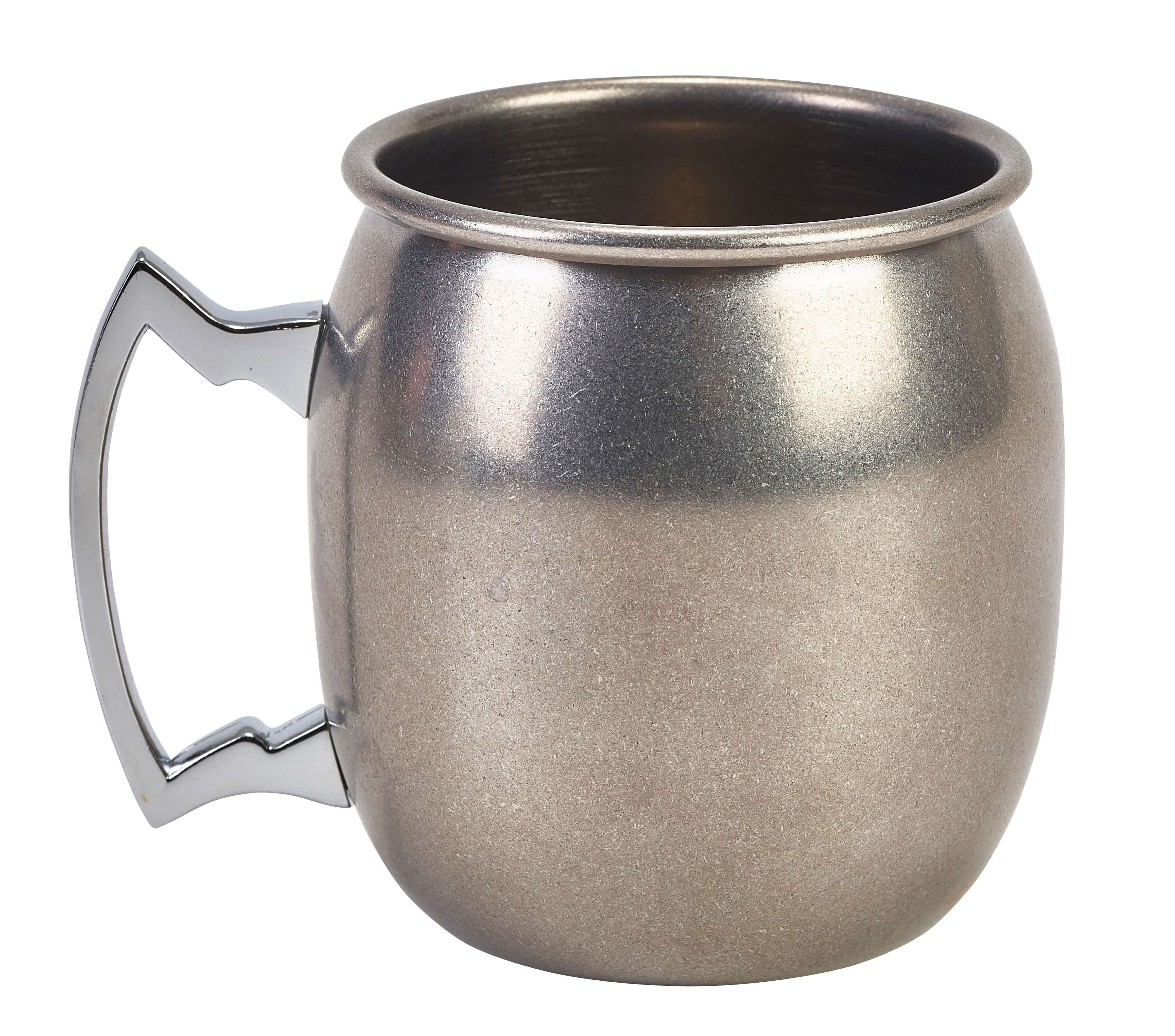 Moscow Mule Becher, Vintage Edelstahl, glatt - 400ml