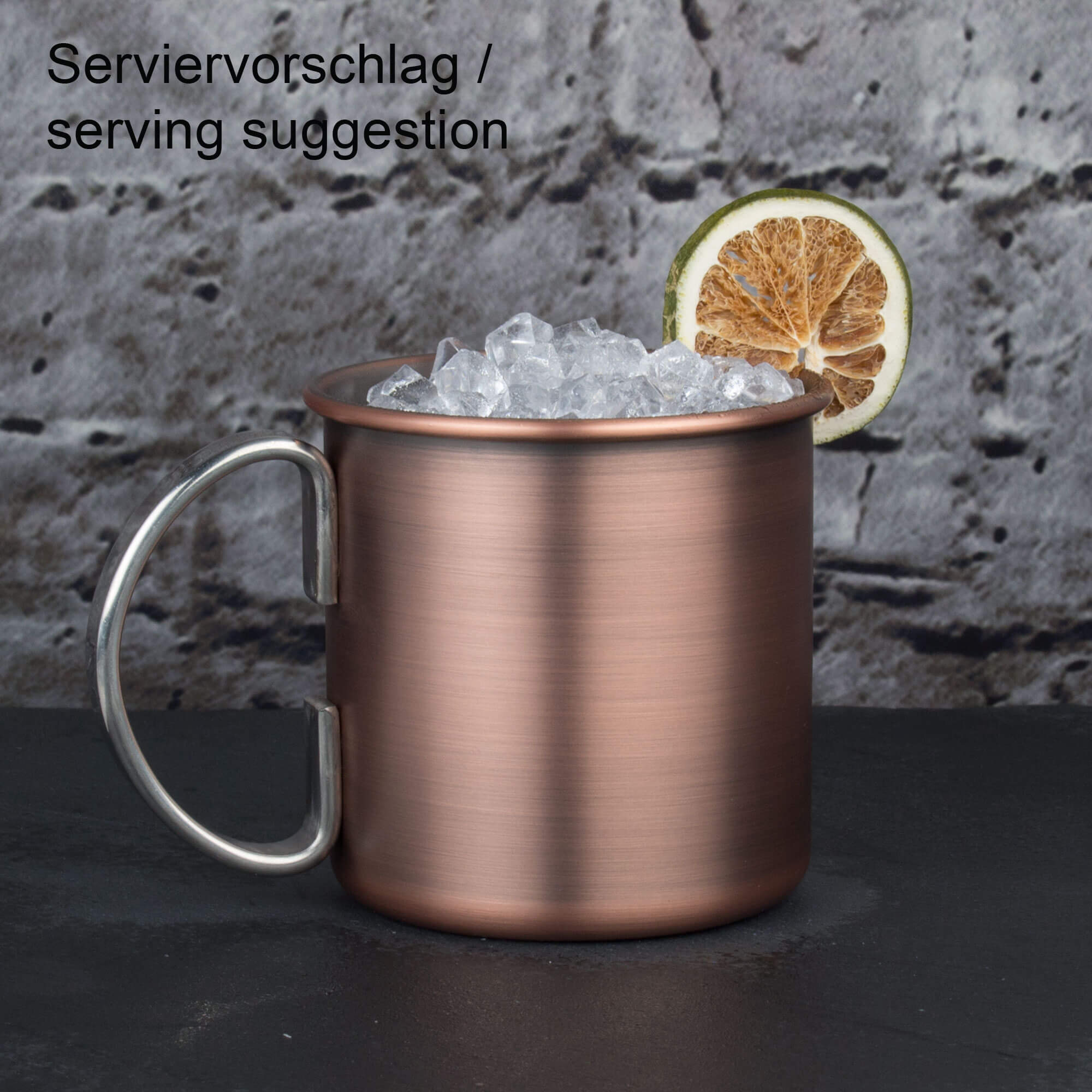 Moscow Mule Becher aus Edelstahl im Antik-Kupfer-Look - 450ml