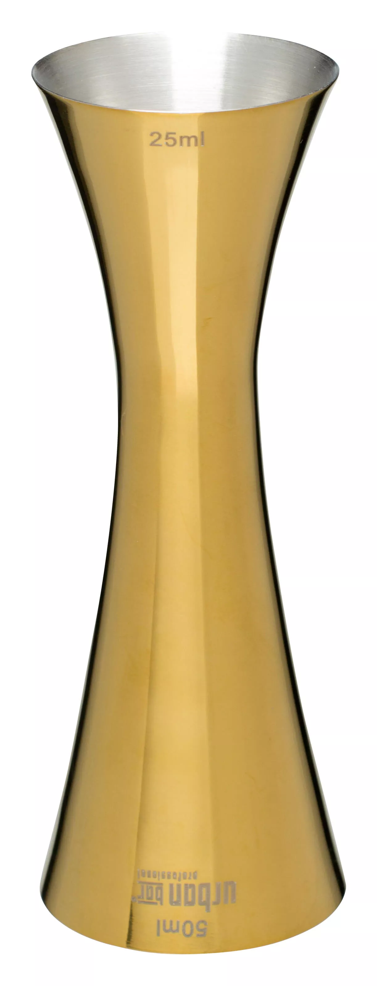 Doppelmessbecher Aero, poliert, Urban Bar - goldfarben (25/50ml) Doppelmessbecher Aero, poliert, Urban Bar - goldfarben (25/50ml)
