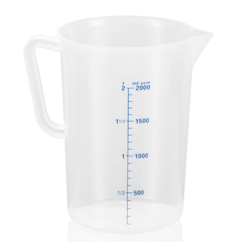 Messbecher mit 100ml Skalierung, Polypropylen - 2 Liter Messbecher mit 100ml Skalierung, Polypropylen - 2 Liter