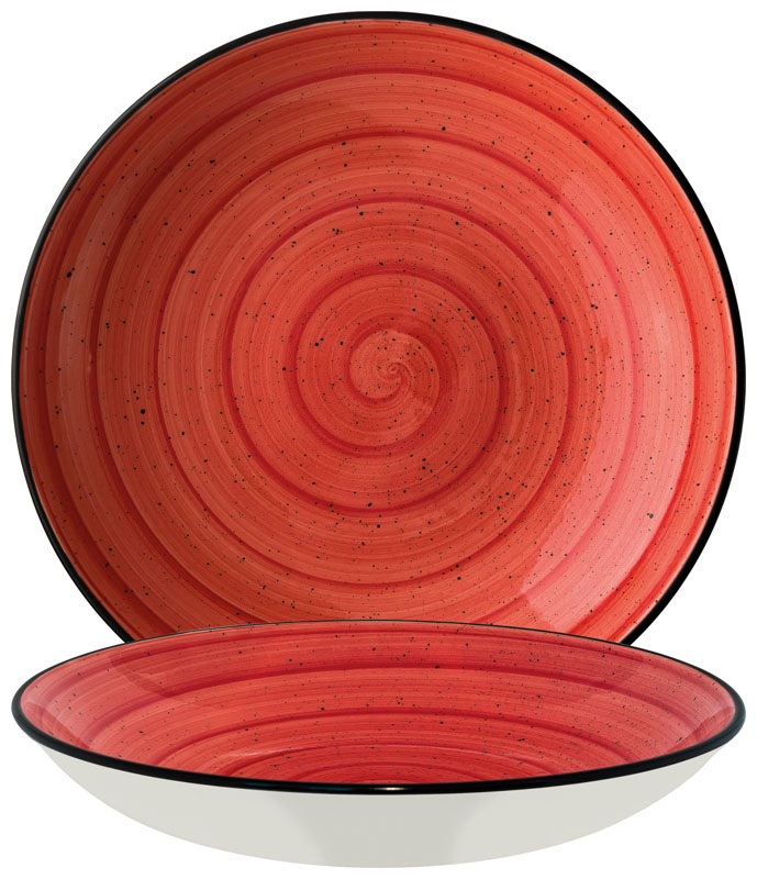 Bonna Aura Passion Bloom Teller tief 25cm rot - 6 Stück
