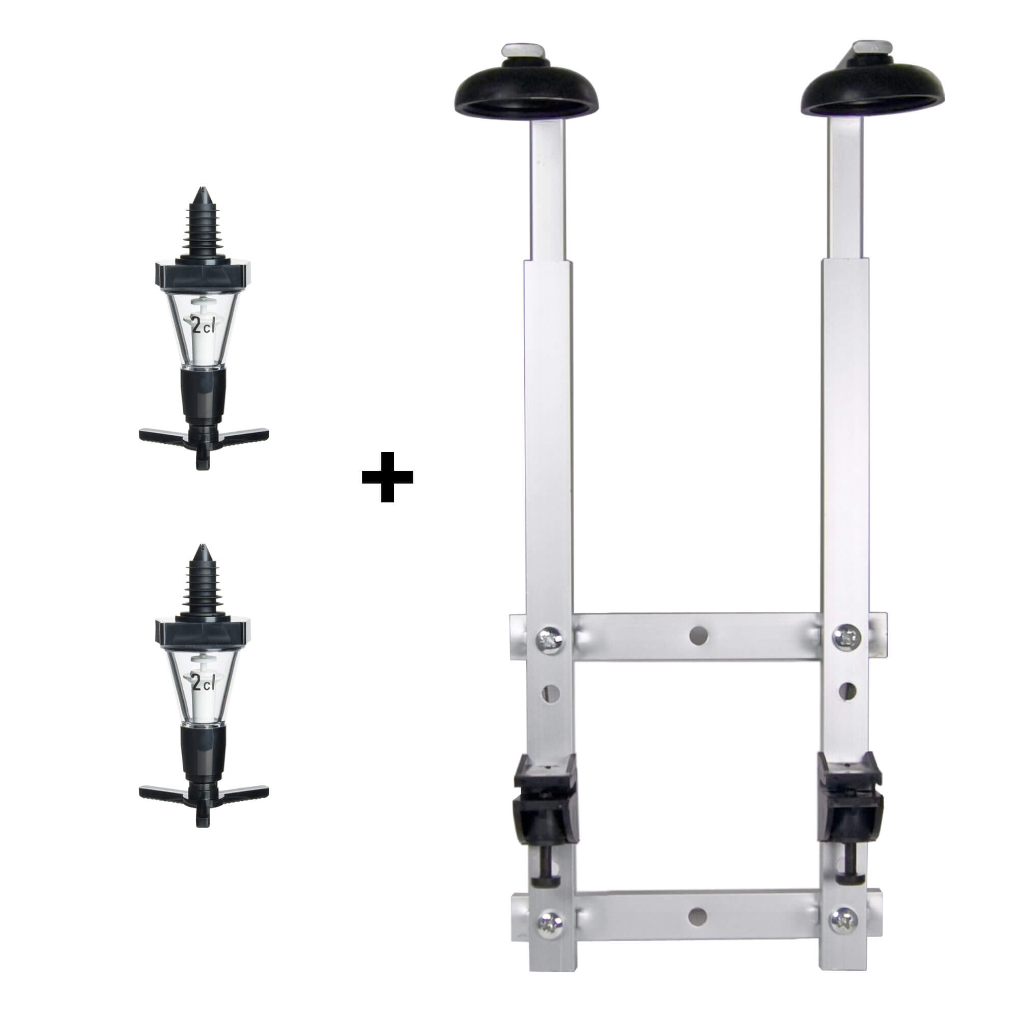 Doppel Wandflaschenhalter mit 2x 2cl Dosierern