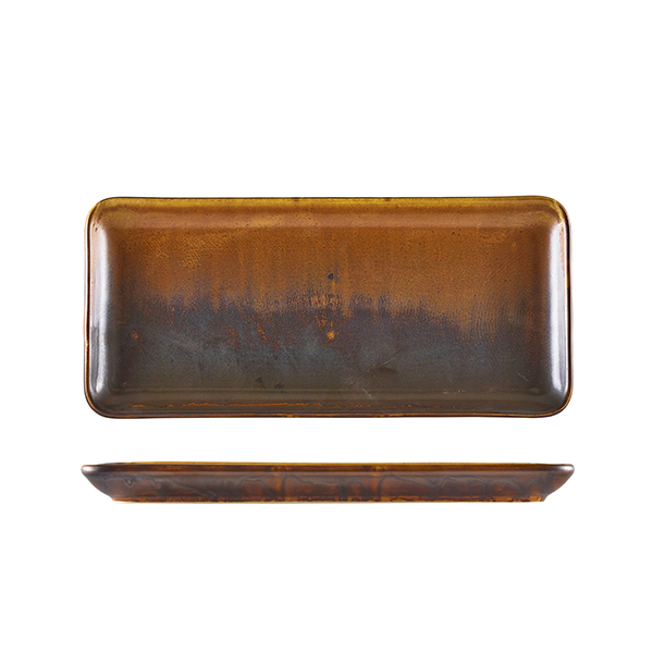 Schmale rechteckige Platte Terra Rustic Copper – 31 x 14 cm (6 Stk.)