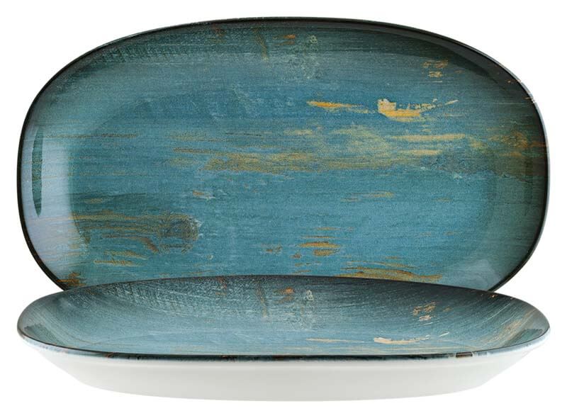 Bonna Madera Mint Gourmet Platte oval 15x8,5cm blau - 12 Stück