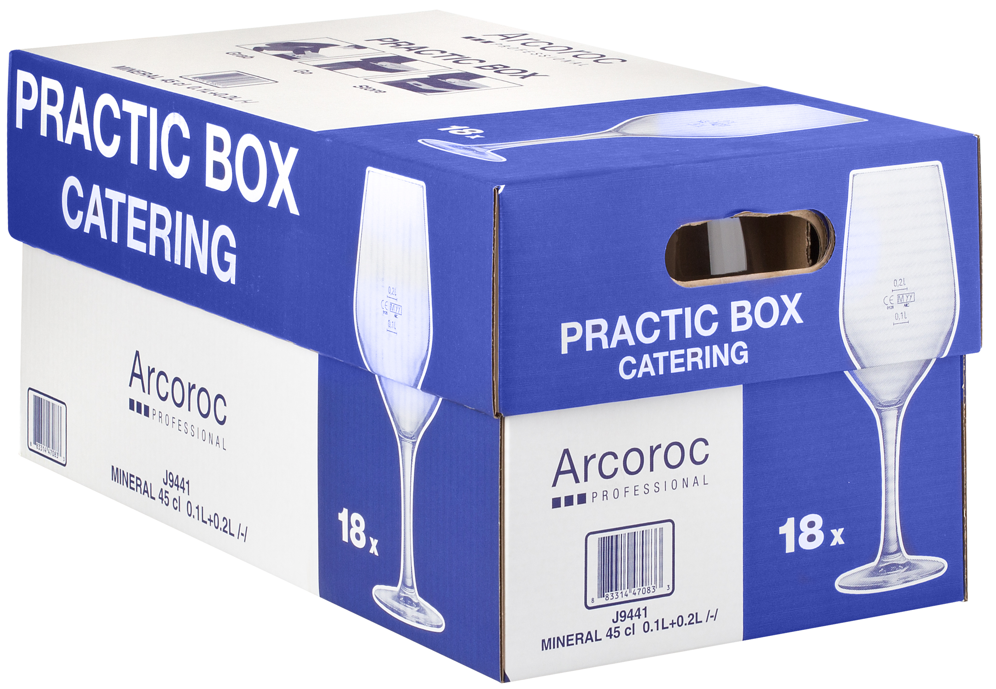 Arcoroc Weinglas, Mineral- 450ml, 0,1l + 0,2l Eiche (18 Stk.)