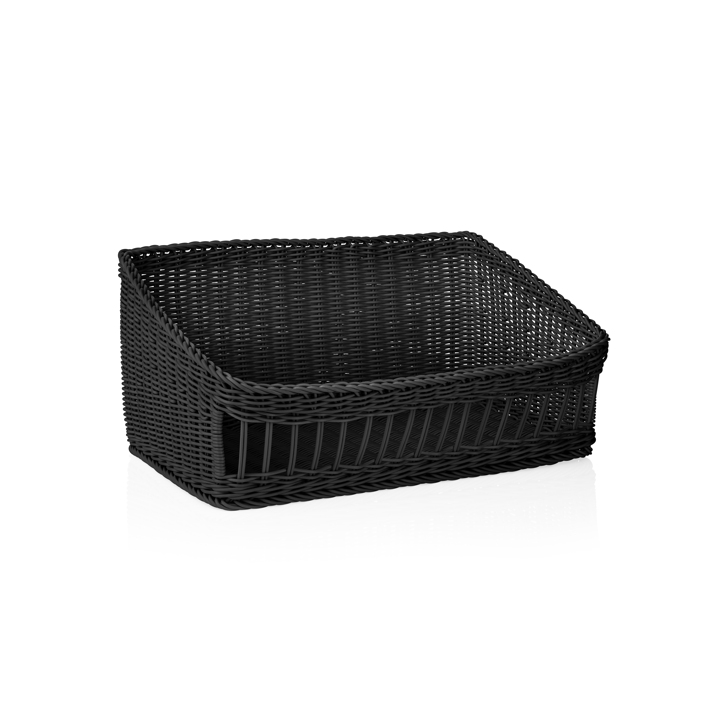 Korb Polypropylen schwarz - 60x40x16/27cm Korb Polypropylen schwarz - 60x40x16/27cm