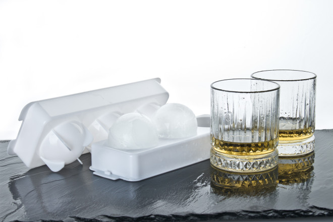 Whisky Ice Ball Set - 2 Whiskygläser + Kugel-Eisform
