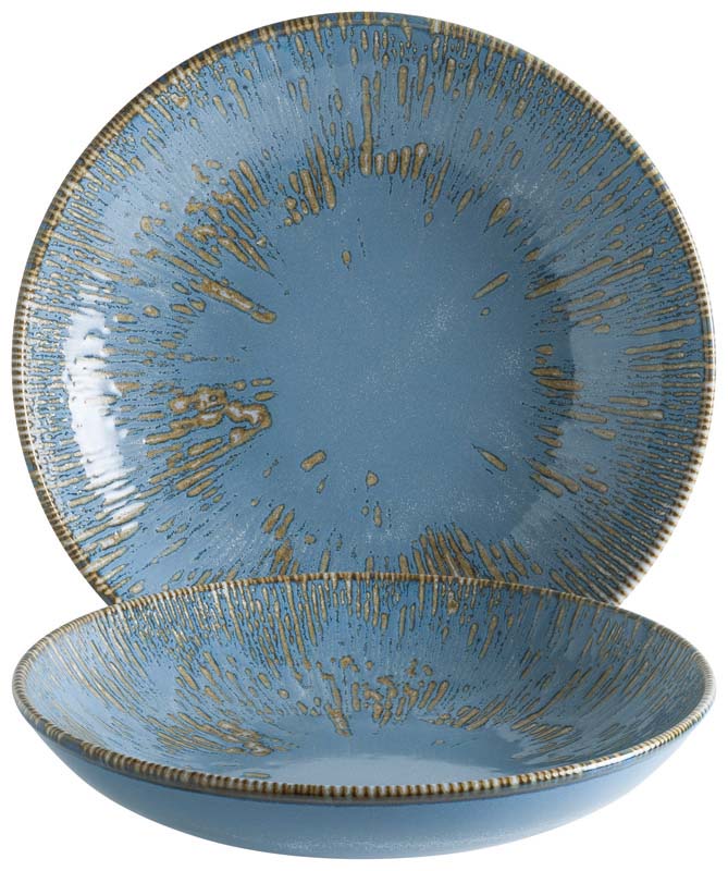 Bonna Snell Sky Bloom Teller tief 23cm blau - 6 Stück