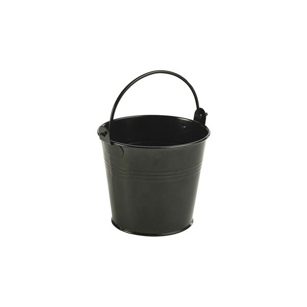Serviereimer schwarz, verzinkter Stahl - 10cm/500ml (12 Stk.) Serviereimer schwarz, verzinkter Stahl - 10cm/500ml (12 Stk.)