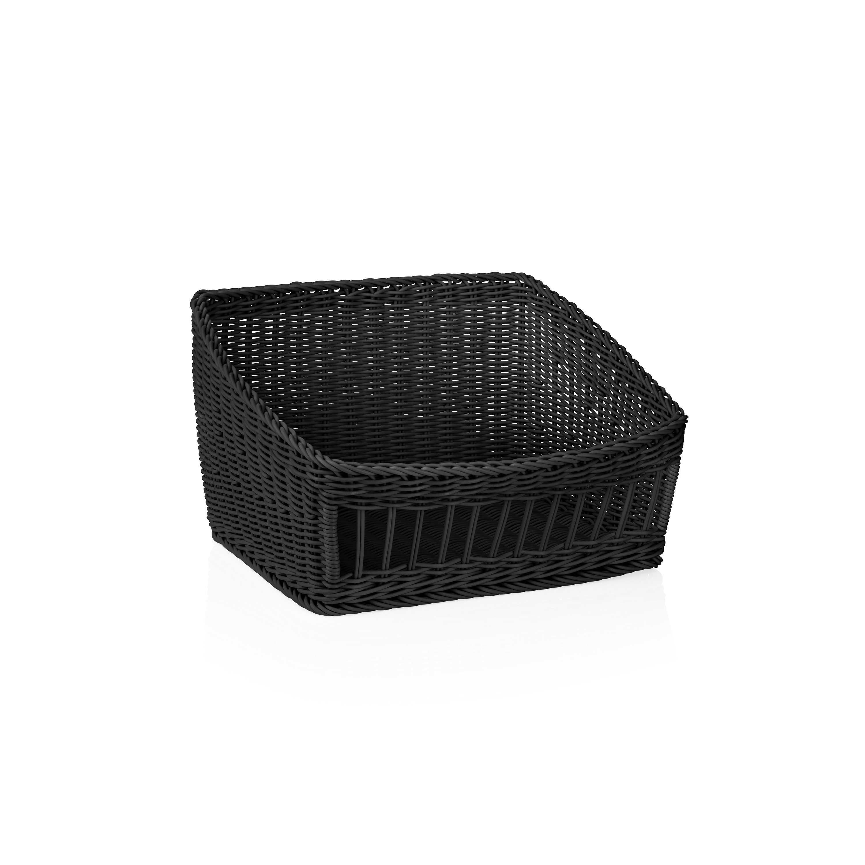 Korb Polypropylen schwarz - 45x40x16/27cm Korb Polypropylen schwarz - 45x40x16/27cm