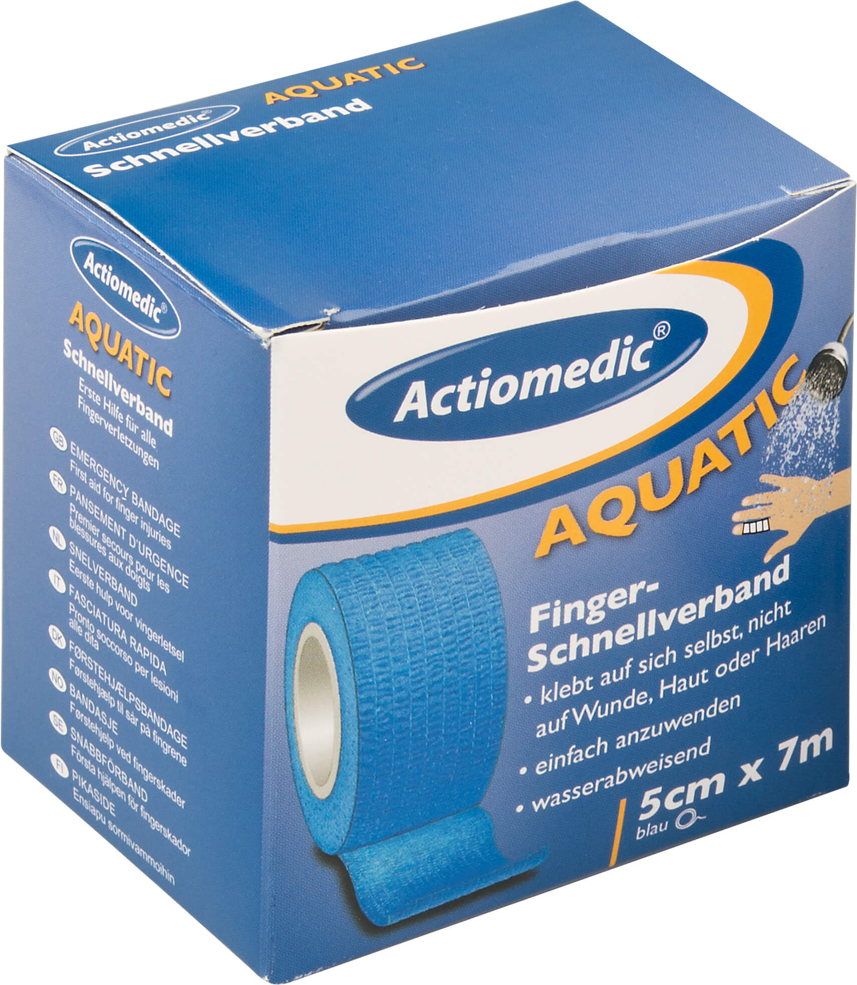 Schnellverband, Aquatic - Actiomedic, 5cm x 7m, blau