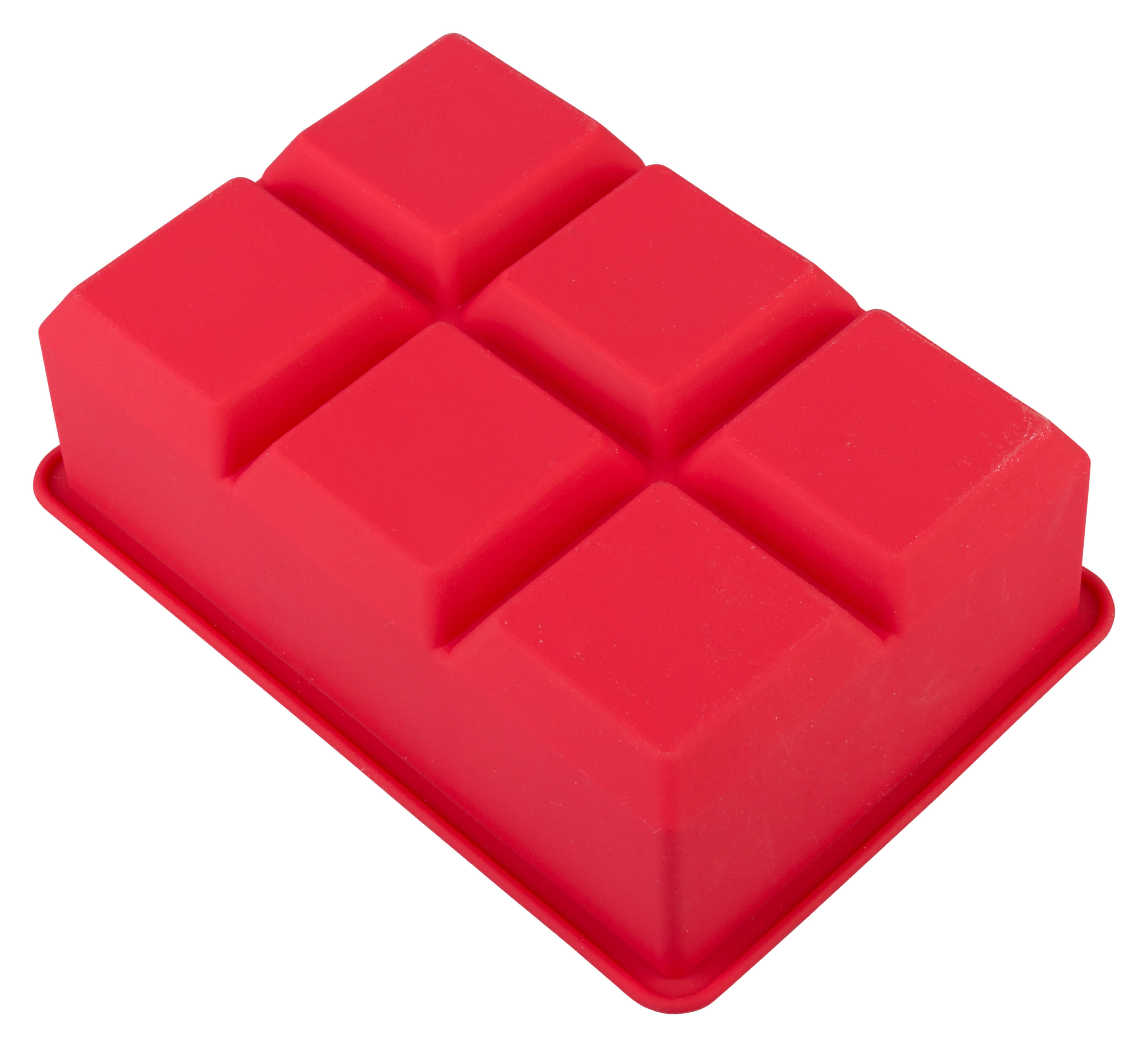 Eiswürfelform 6 Cubes, Silikon, rot - 4,5cm