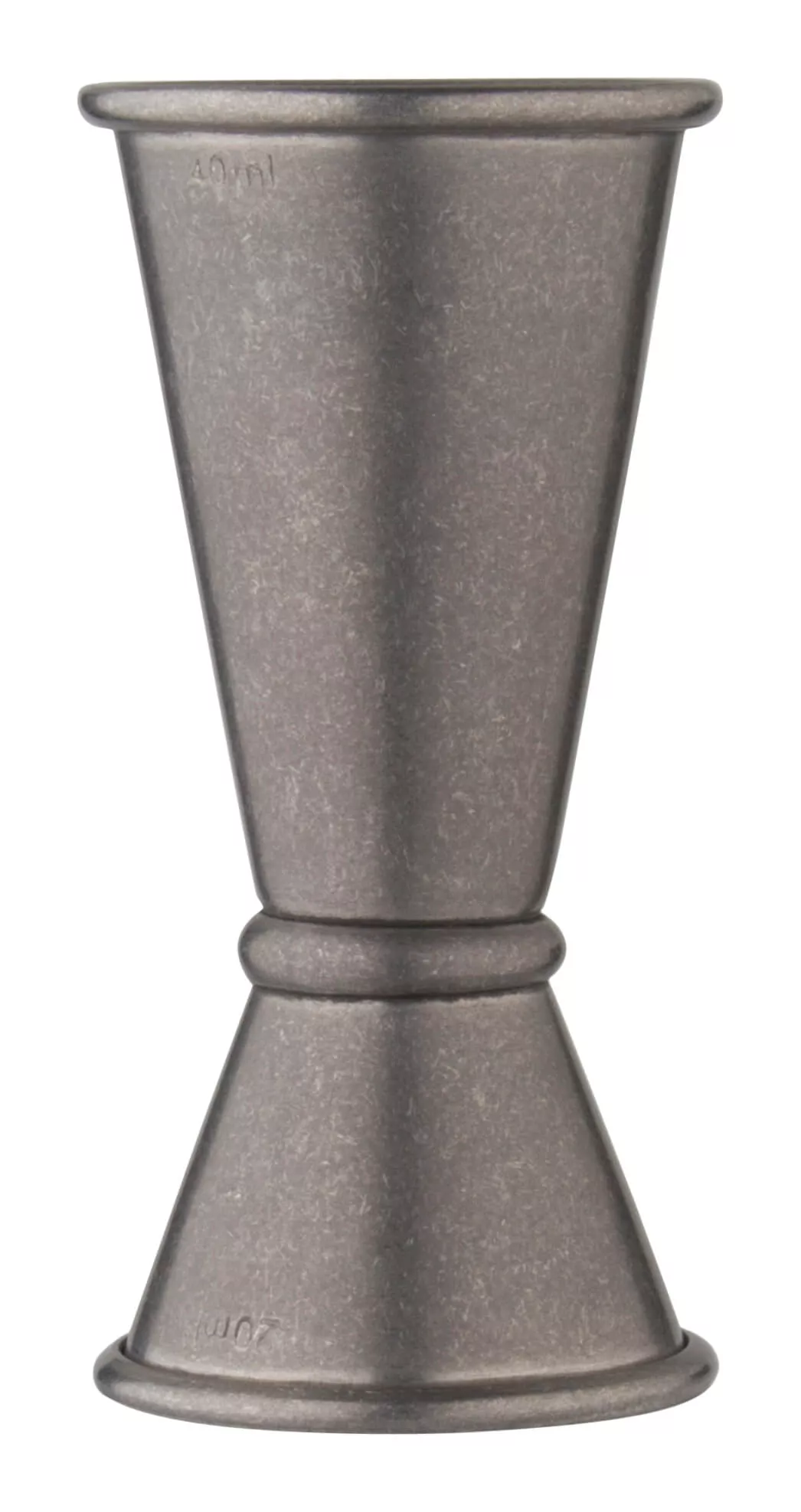 Doppelmessbecher, vintage - Edelstahl (20/40ml) Doppelmessbecher, vintage - Edelstahl (20/40ml)