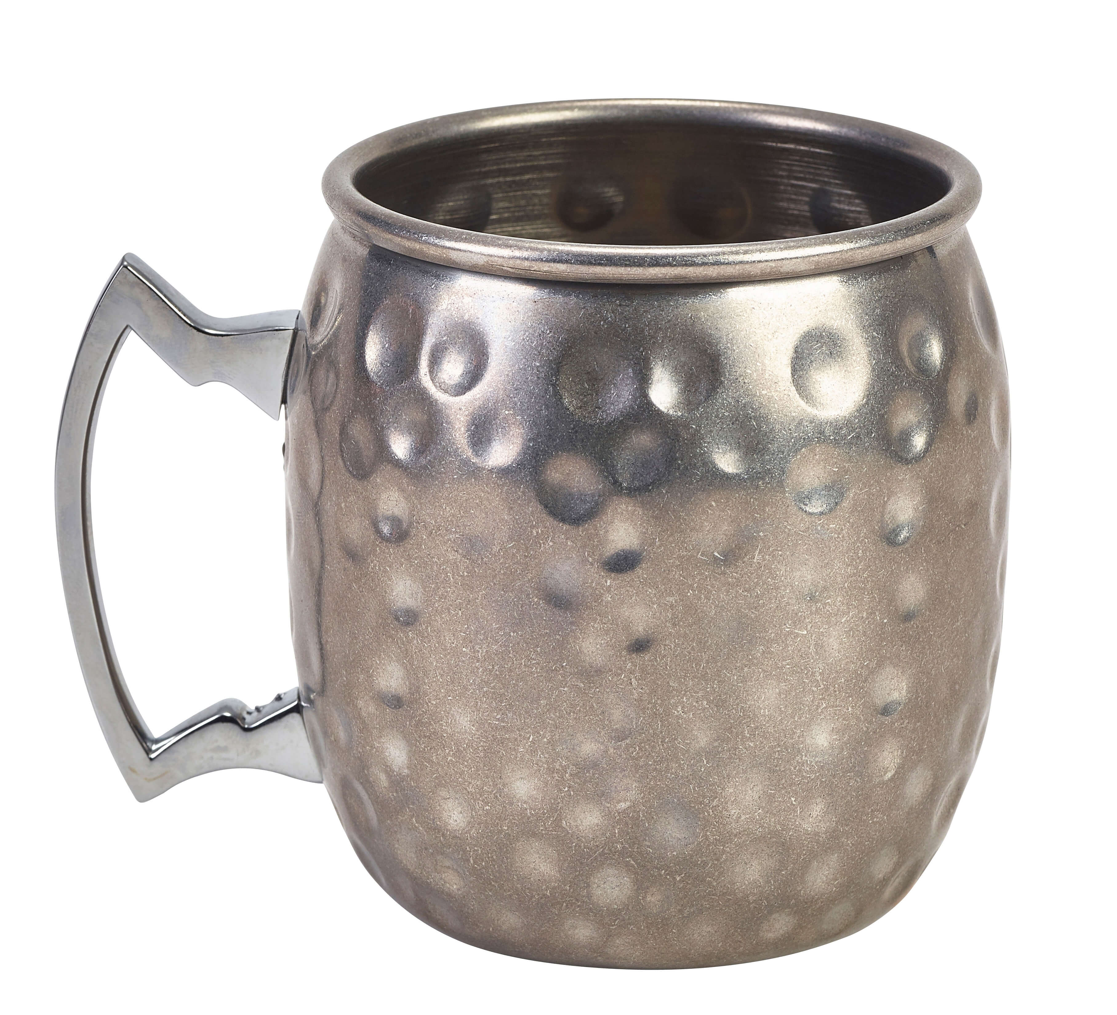 Moscow Mule Becher, Vintage Edelstahl gehämmert - 400ml