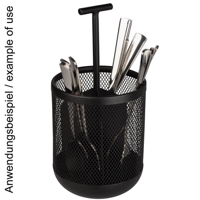 Besteckbehälter mit Griff, 3 Fächer, schwarz - 25x12cm Besteckbehälter mit Griff, 3 Fächer, schwarz - 25x12cm