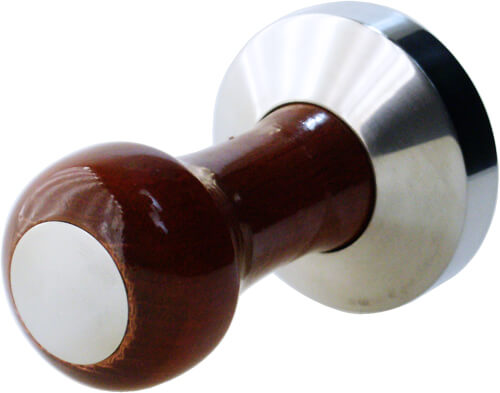 Handtamper mit Holzgriff, Edelstahl - 5,7cm