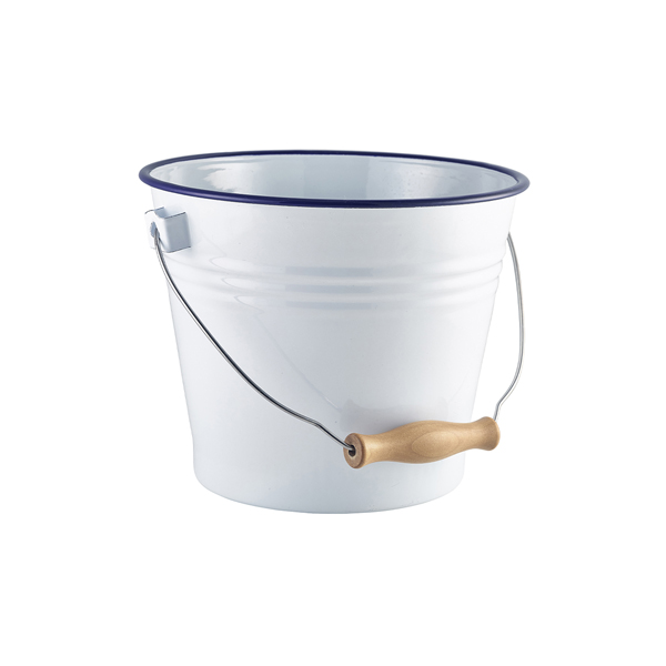 Emaille-Eimer, weiß mit blauem Rand - 5,2 l (4 Stk.) Emaille-Eimer, weiß mit blauem Rand - 5,2 l (4 Stk.)