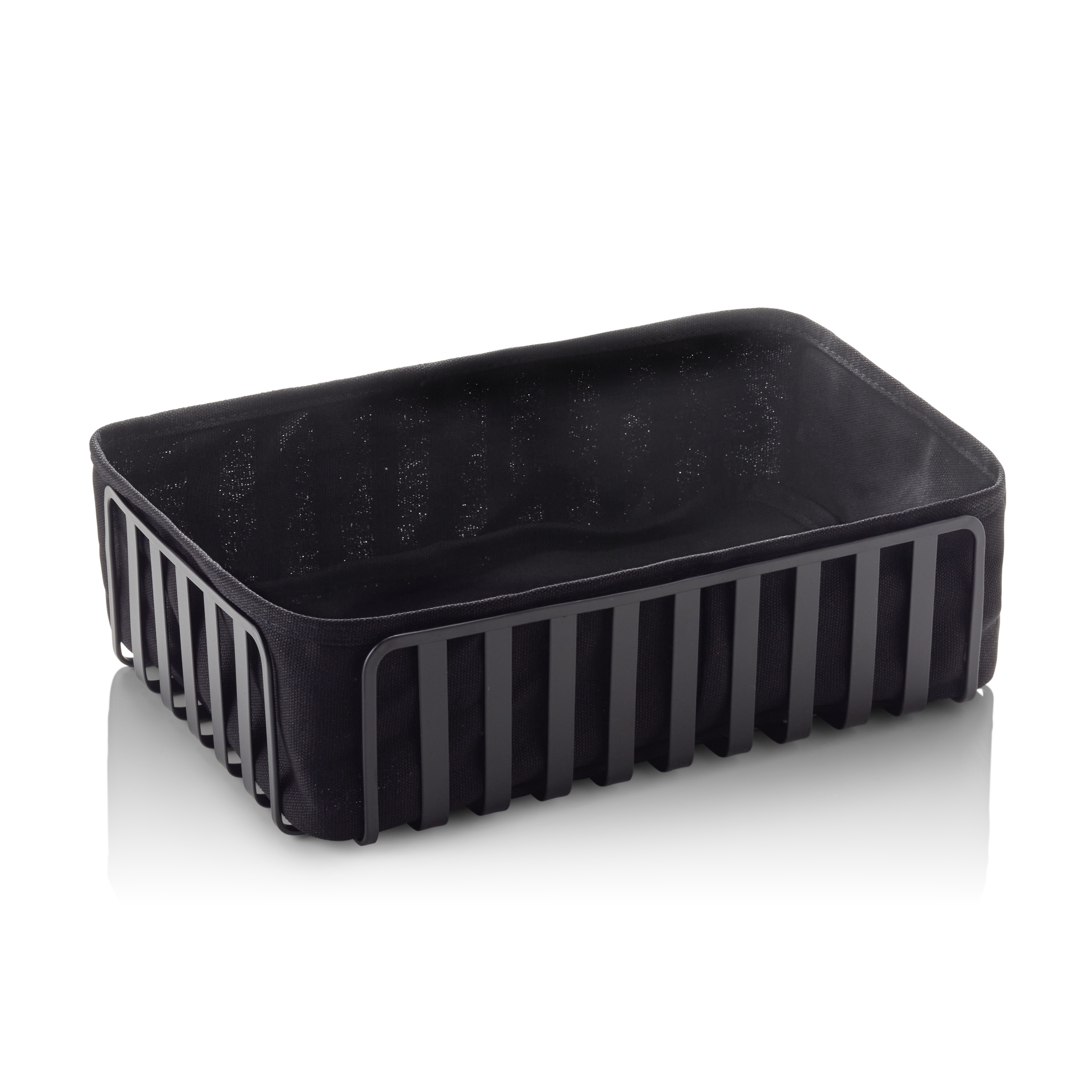Korb Metall/Baumwolle, schwarz - 28,5x18,5x8cm Korb Metall/Baumwolle, schwarz - 28,5x18,5x8cm