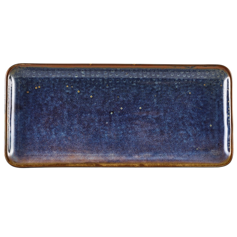 Schmale rechteckige Platte Terra Aqua Blue – 31 × 14 cm (6 Stk.)
