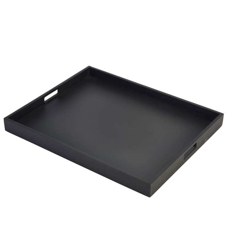 Butler-Tablett, Akazienholz schwarz - 53,5x42,5x4,5cm Butler-Tablett, Akazienholz schwarz - 53,5x42,5x4,5cm