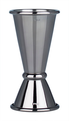 Doppelmessbecher Japan Style, gunmetal black - Edelstahl (20/40ml) Doppelmessbecher Japan Style, gunmetal black - Edelstahl (20/40ml)