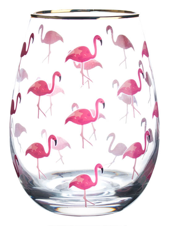 Weinglas ohne Stiel, Flamingos - 590ml (1 Stk.)