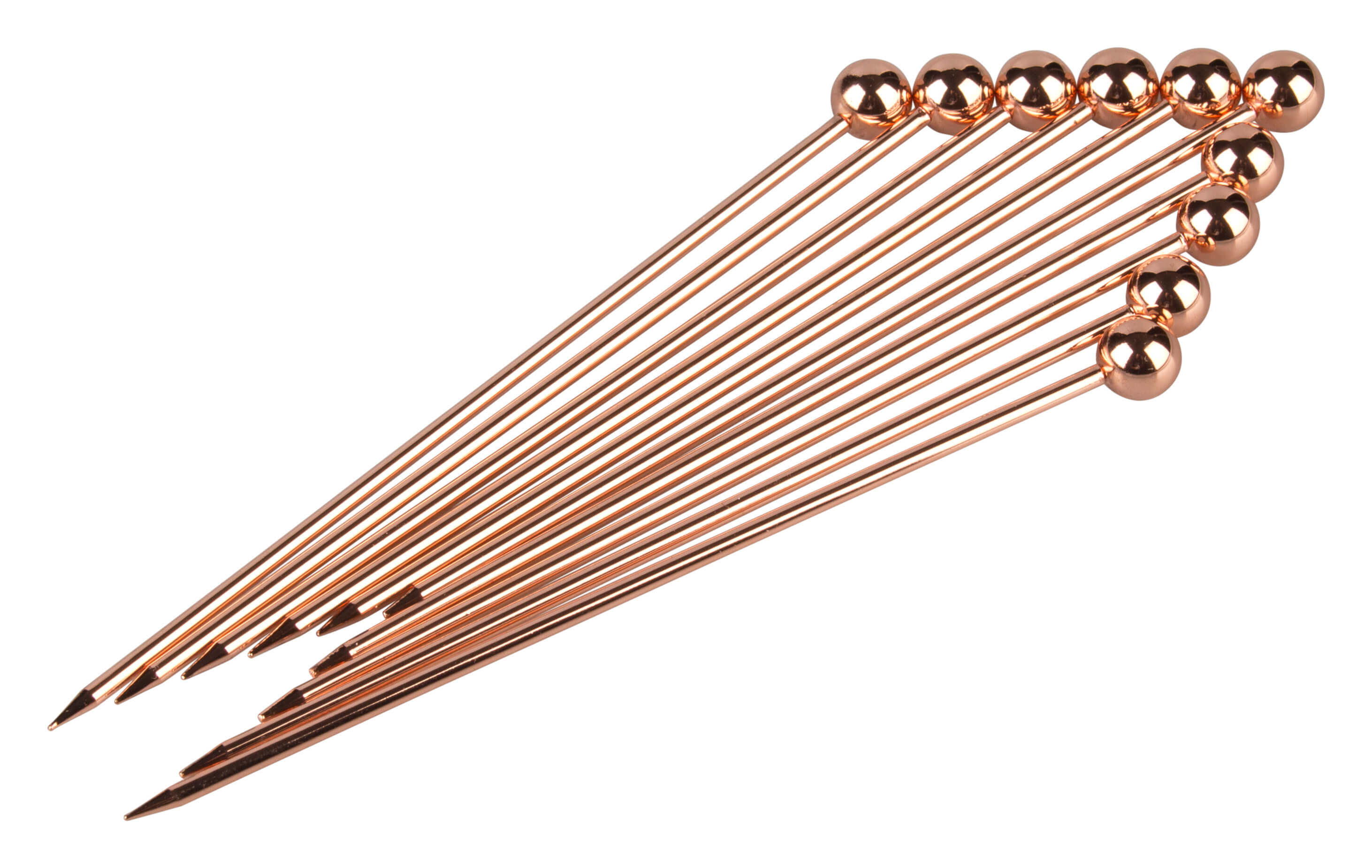 Cocktailspieße Kugel, Metall kupferfarben - 10,8cm (10 Stk.)