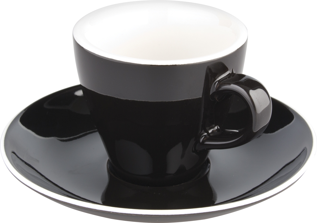 Espressotasse Italia Black, schwarz-weiß - 90ml (1 Stk.)