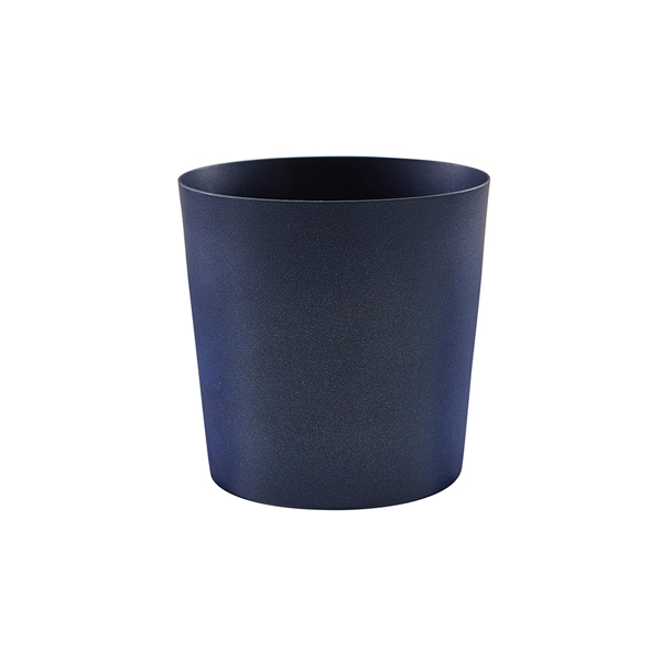 Edelstahlbecher / Snackbecher metallisch blau - 8,5x8,5cm/420ml (12 Stk.)