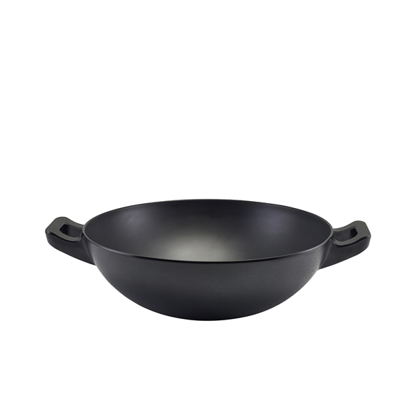 Schüssel in Wok-Optik, Melamin schwarz - 30cm