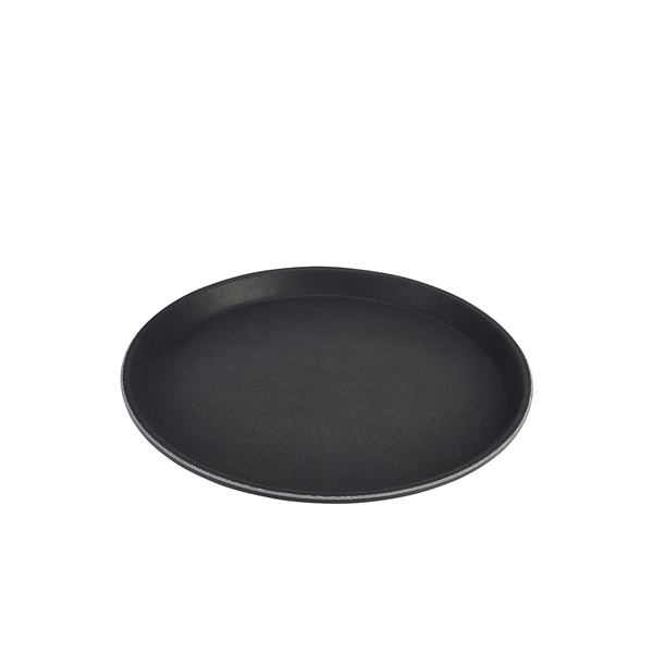 Rutschfestes Tablett, rund, PP schwarz - 40,6cm Rutschfestes Tablett, rund, PP schwarz - 40,6cm