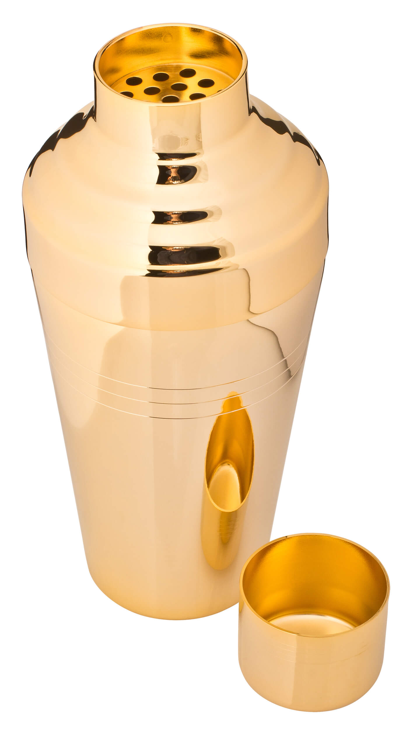 3-tlg. Cocktail Shaker Yukiwa Baron, goldfarben - 510ml