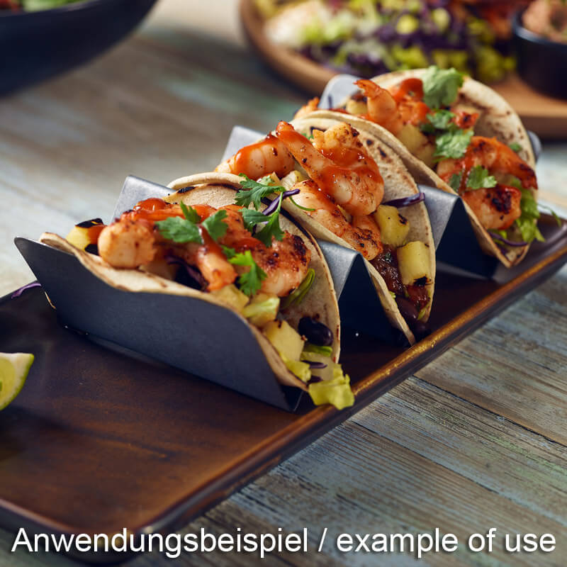 Fast-Food-Ständer, Edelstahl schwarz - 2 Fächer (12 Stk.)