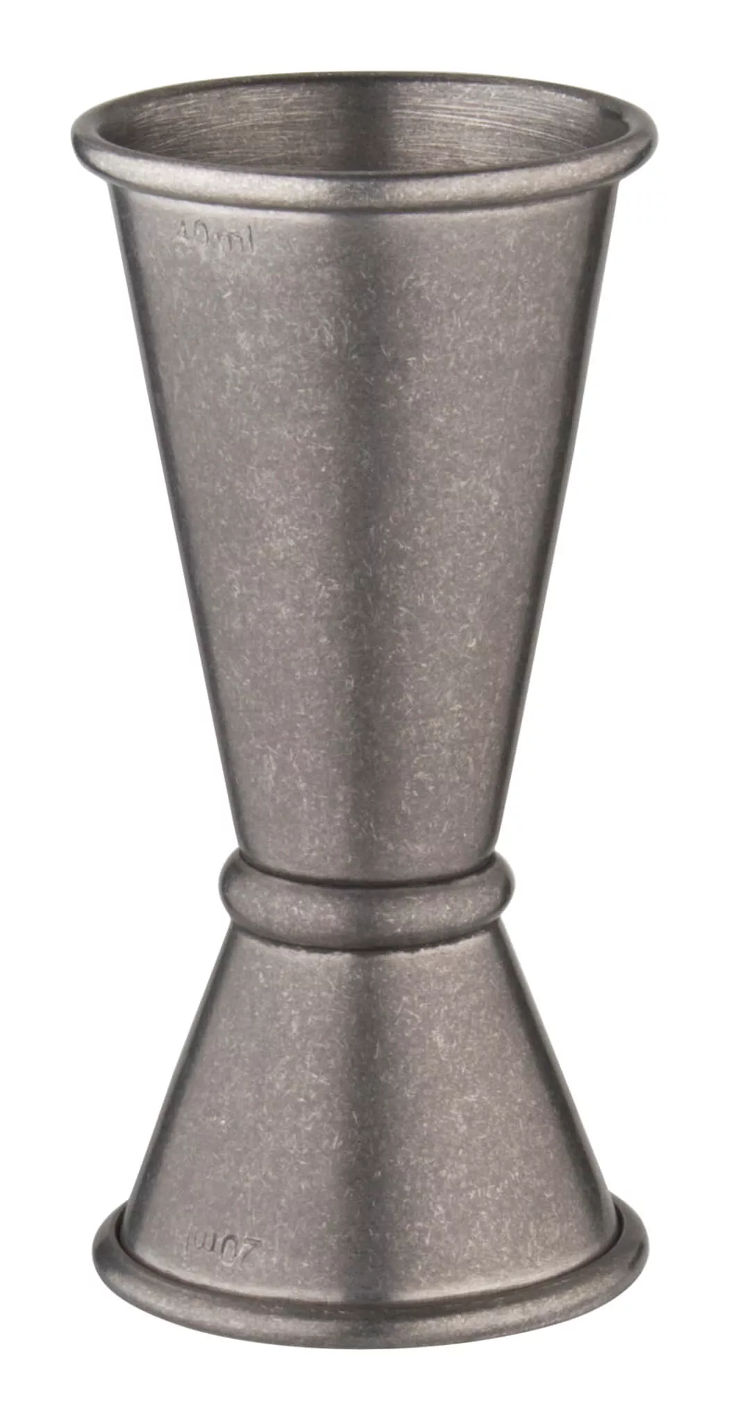 Doppelmessbecher, vintage - Edelstahl (20/40ml) Doppelmessbecher, vintage - Edelstahl (20/40ml)