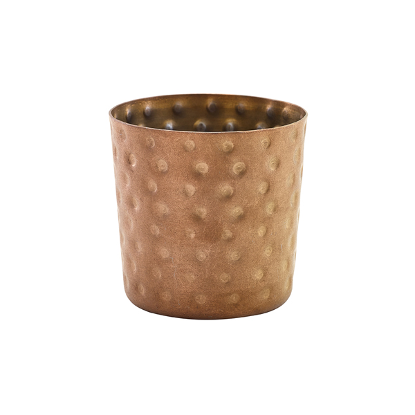 Edelstahlbecher / Snackbecher gehämmert vintage kupferfarben - 8,5x8,5cm/400ml (12 Stk.)