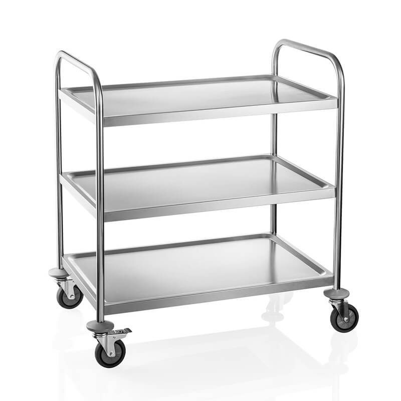 Servierwagen mit 3 Böden - Edelstahl (85x53x95cm)