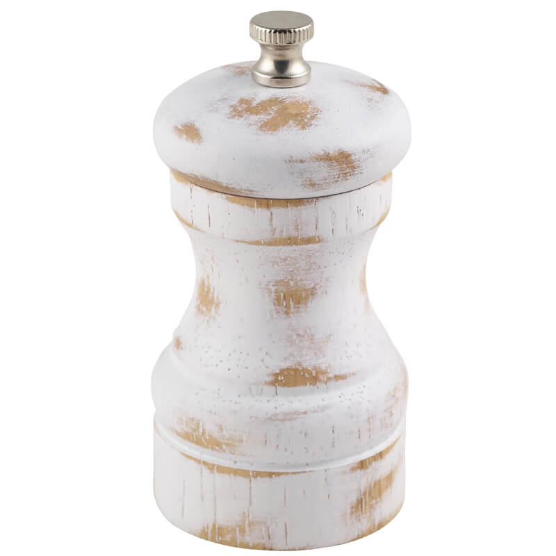 Salz-/Pfeffermühle, Holz - weiß antik (10cm) Salz-/Pfeffermühle, Holz - weiß antik (10cm)