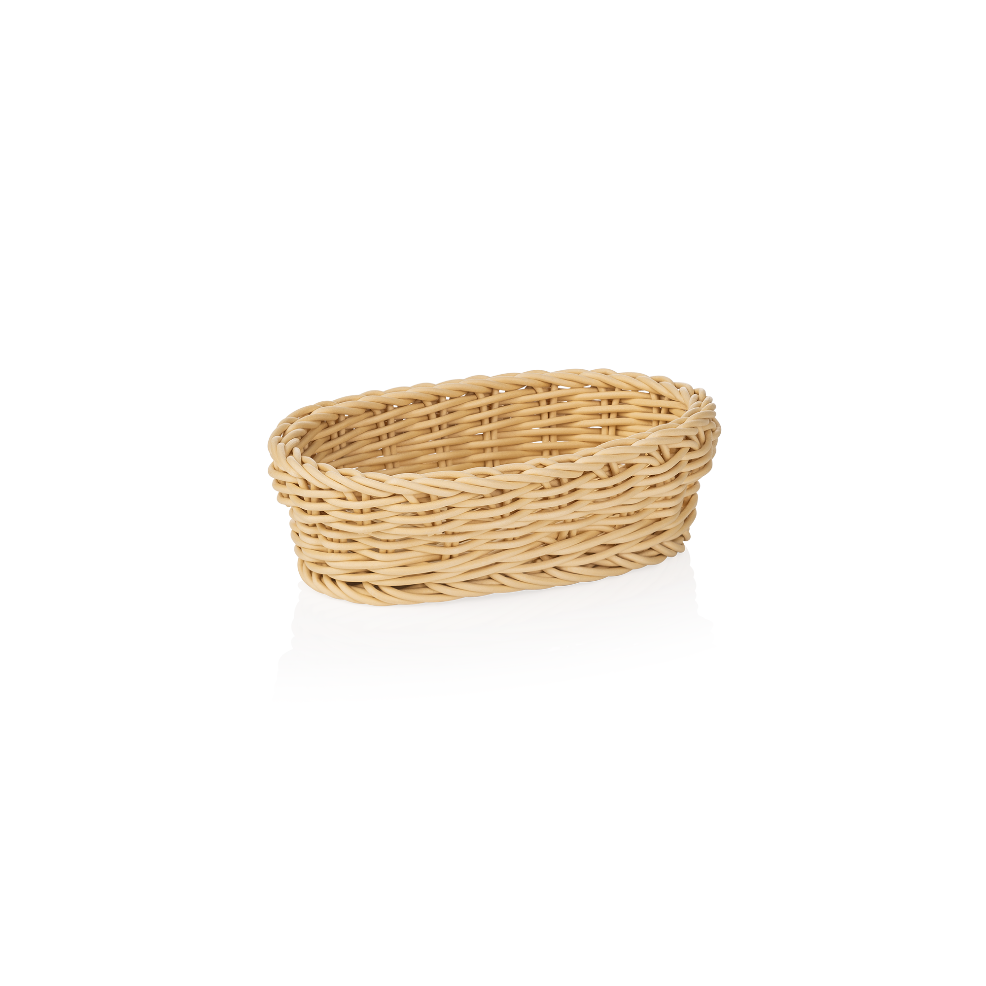 Korb oval, Polypropylen hellbeige - 19x12x6cm Korb oval, Polypropylen hellbeige - 19x12x6cm