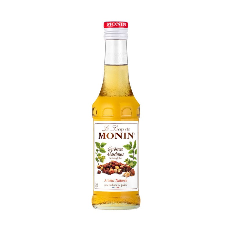 Geröstete Haselnuss - Monin Sirup Kleinflasche (0,25l) Geröstete Haselnuss - Monin Sirup Kleinflasche (0,25l)