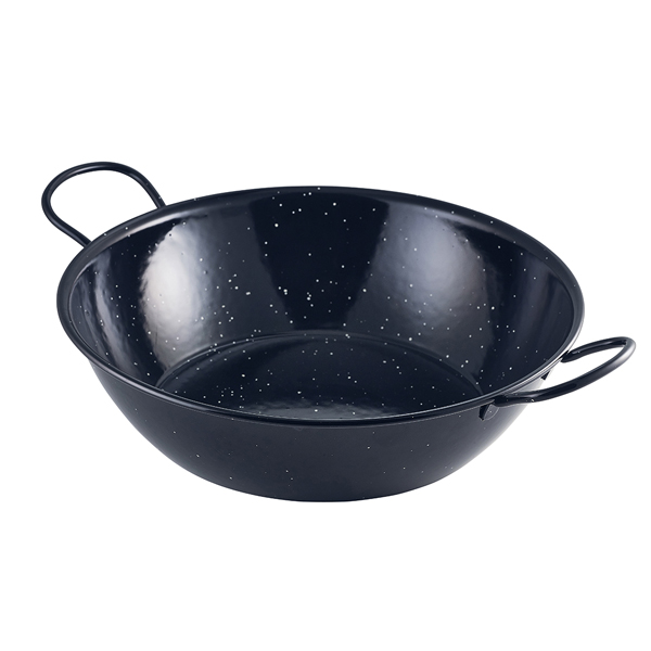 Emaille-Schale mit Henkeln, schwarz - 30cm/4,2l (6 Stk.)