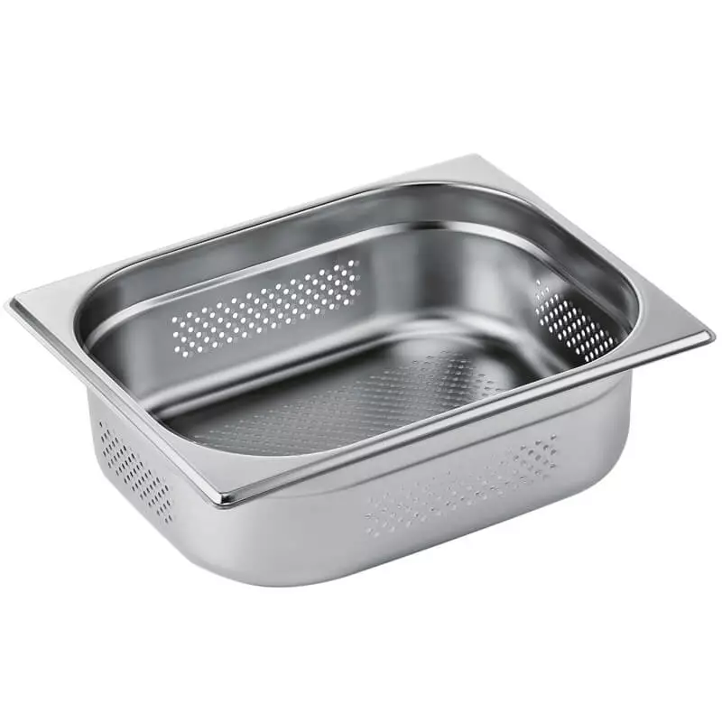 Gastronormbehälter gelocht 100mm Tiefe - Edelstahl (GN 1/2) Gastronormbehälter gelocht 100mm Tiefe - Edelstahl (GN 1/2)