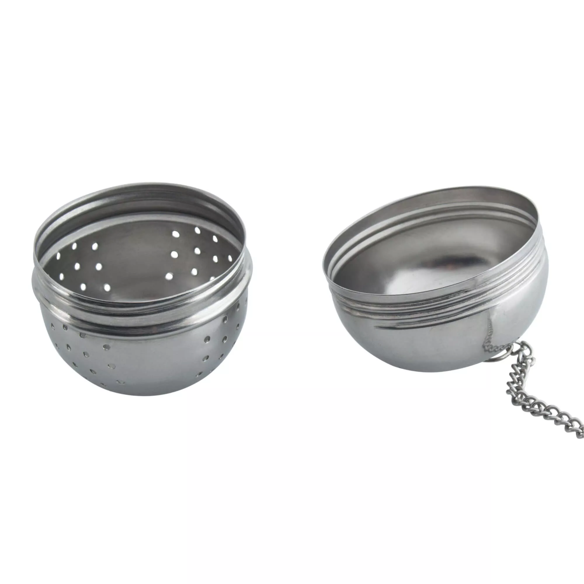 Teesieb / Tee-Ei mit Kette, Edelstahl - 4cm Teesieb / Tee-Ei mit Kette, Edelstahl - 4cm