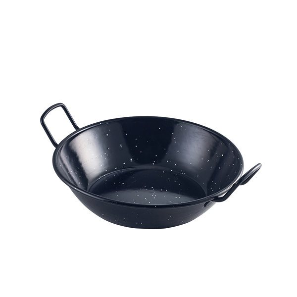 Emaille-Schale mit Henkeln, schwarz - 22cm/1,5l (6 Stk.)