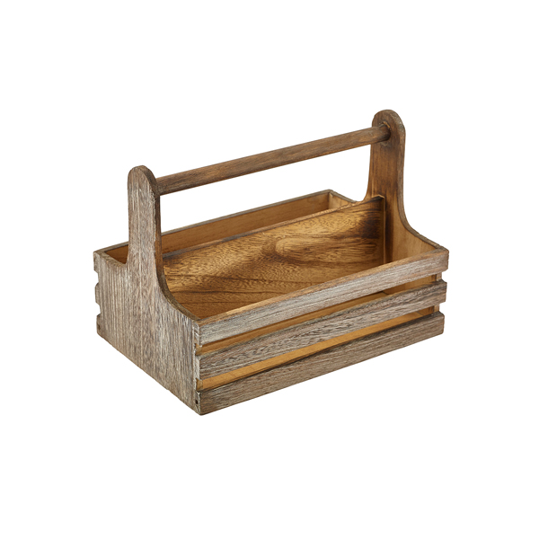 Rustikaler Table Caddy, Holz - 20x15,3x18cm