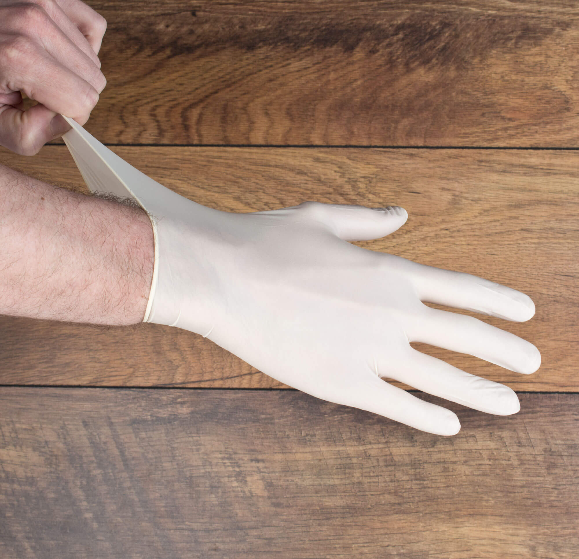 Latex-Handschuhe weiß, puderfrei - L (100 Stk.)