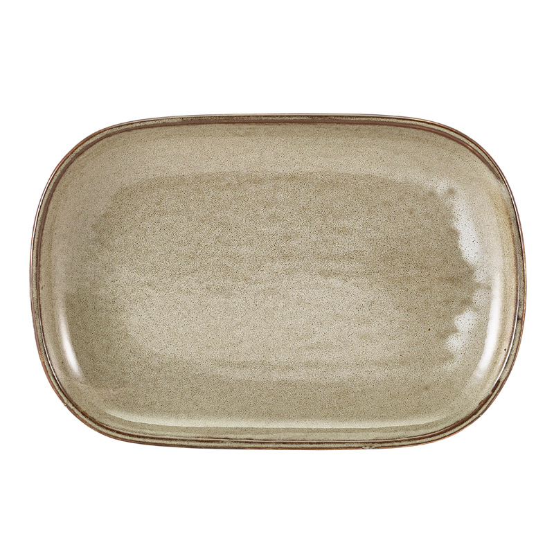 Rechteckiger Teller Terra Smoke Grey – 24 × 16,5 cm (12 Stk.)